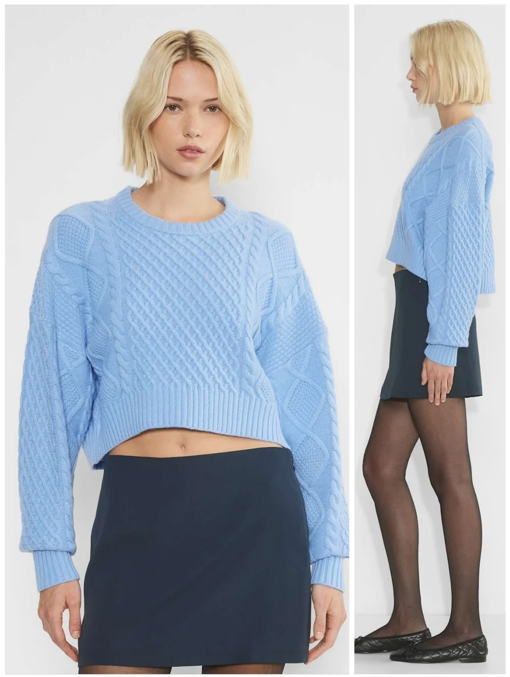 NWT Aritzia Sunday Best Wool Blend Cropped Chunky Peggy Sweater, S - Picture 1 of 12